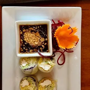 Spring rolls with dipping sauce