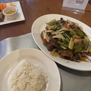 Thai crispy duck, basil sauce, spicy 6. I had previously finished the dish with level 8 but I&apos;m never going hotter than that.