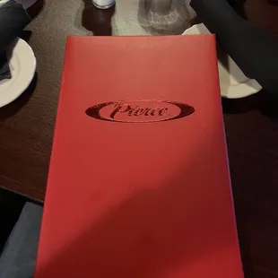 Special menu for Pierce customers.