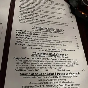 Menu, September 2023