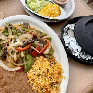 Steak fajitas.