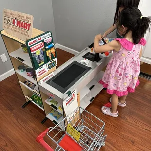 They love the mini supermarket!