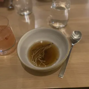 Mushroom broth. Amazing. So much flavor punch in a small bowl