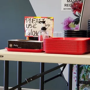 They encourage you to USE THE DISPOSABLE GLOVES! - for all of our sake people!