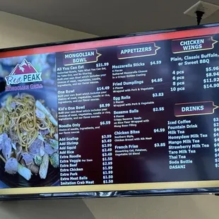 Current Menu as of 2/19/24