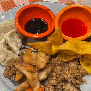 a plate of food on a table