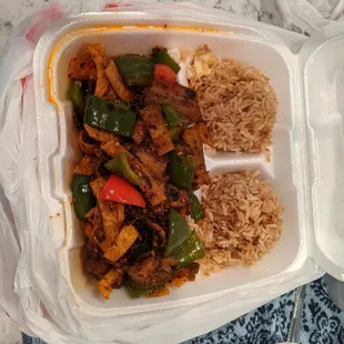 Twice cooked pork belly lunch combo.