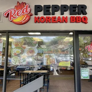 the front of the restaurant