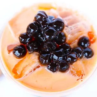 Thai Iced Tea with black boba