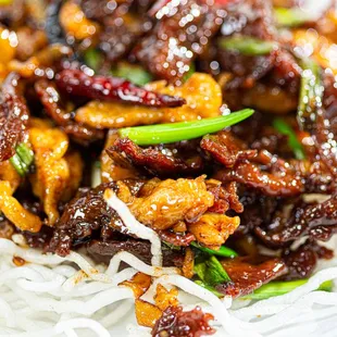 Beef and Chicken Crispy Rice Noodles