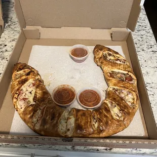 All meat Calazone with onions