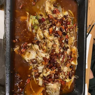 Poached Fish in Red Chillies