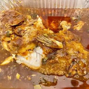 Fried 1116. Fried Whole Fish with Black Bean Sauce