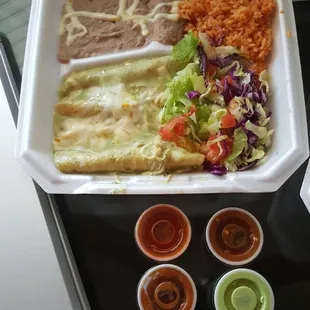 Green chicken enchiladas