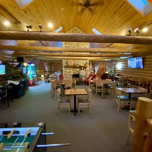 Second level causal dining and arcade area for the kids.