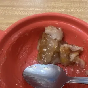 Peach cobbler was great