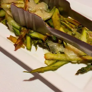 Fried slivered asparagus