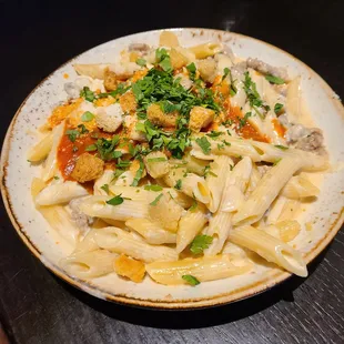 a pasta dish on a plate