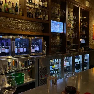 The bar and wine selection.