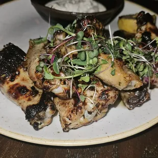 Wood grilled wings