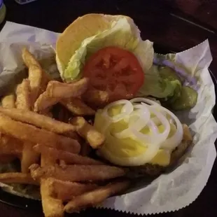Late night burger and fries