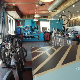 The entrance and bar where you order.