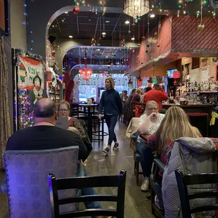 The holiday ambiance at red red wine bar