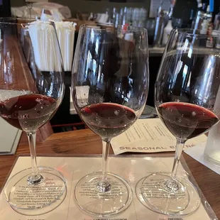 Big Bold Bad A$$ Reds wine flight