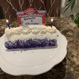 a birthday cake on a plate