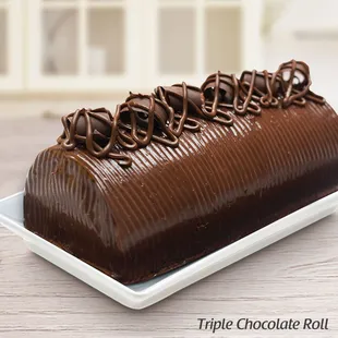 a triple chocolate roll