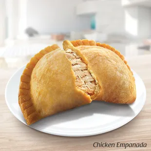 a chicken empanada on a plate