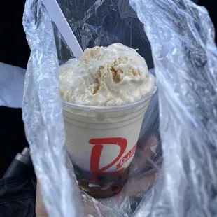 a cup of ice cream
