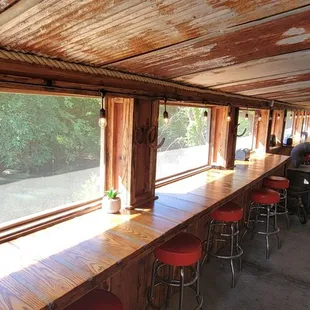 a view of a river through a window