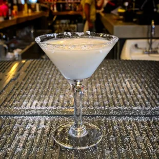 a martini on the bar