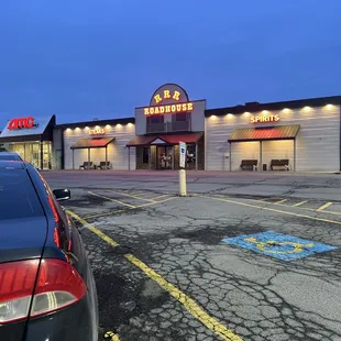 a car parked in a parking lot