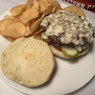 Blue cheeseburger