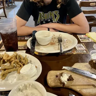 Empty plates, full stomachs.