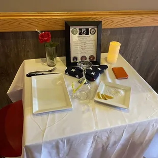 Veterans table for one with an empty chair