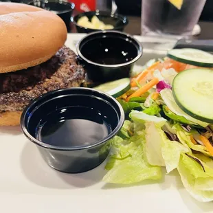 Gf burger &amp; salad ... Salad not freshest didn&apos;t eat