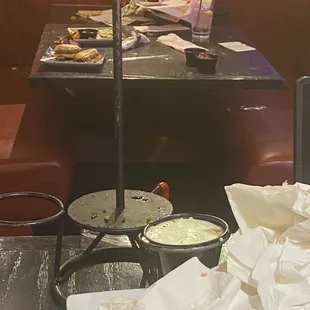 I could've took this photo in any direction and you would still see half eaten food and trash