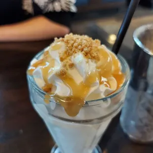 Caramel apple pie milkshake