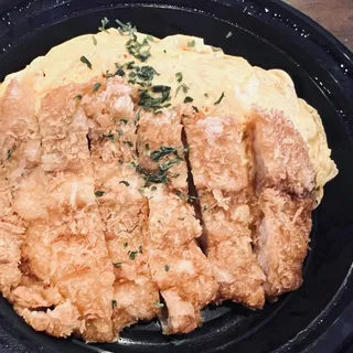 Omu-Rice with Pork Cutlet