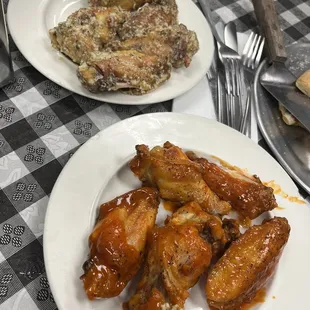 Hot and half Parmesan wings