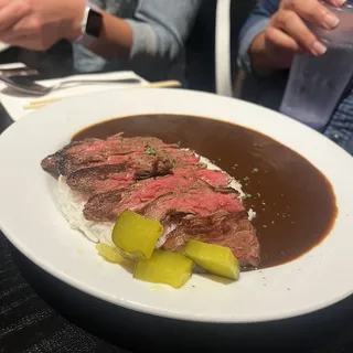 Rib Eye Steak Curry and Rice