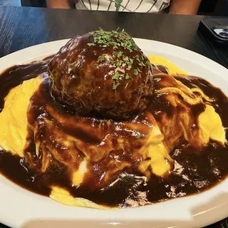 Omu Hamburg Steak Curry & Rice