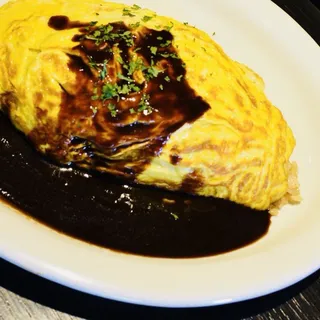 Beef Omu - Rice(Ketchup rice or Garlic rice) with Demiglace sauce