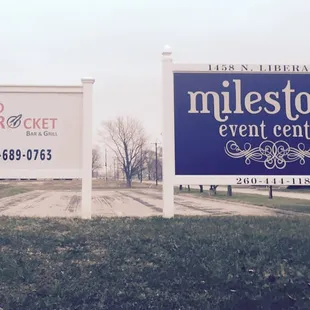 a sign for a red rocket event center