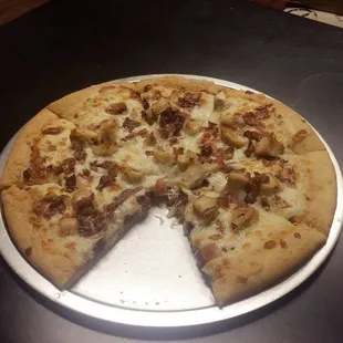 We now offer Pizza!  Chicken,Bacon,Ranch Pizza