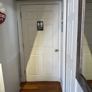 Restrooms, there are two single stalls