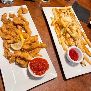 Calamari and truffle fries